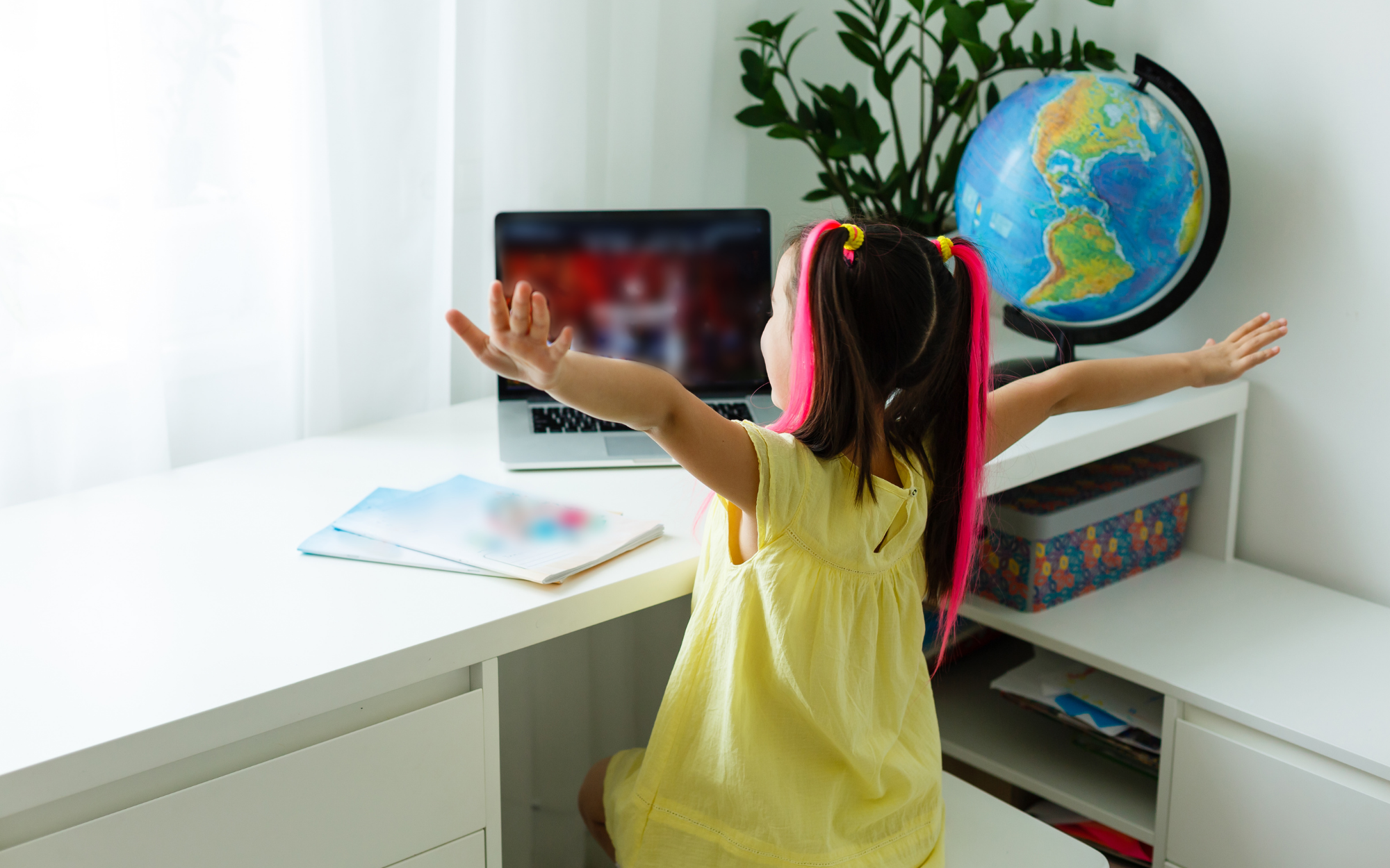 Young student engaged in online learning at home in a calm, distraction-free environment designed to support focus and success.